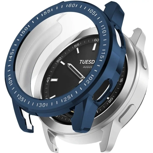 Kup Etui z osłoną ekranu Bizon Case Watch Felipe do Xiaomi Watch S3 47 mm niebieskie - BIZ4530 - {ean13} - Sklep Home Screen