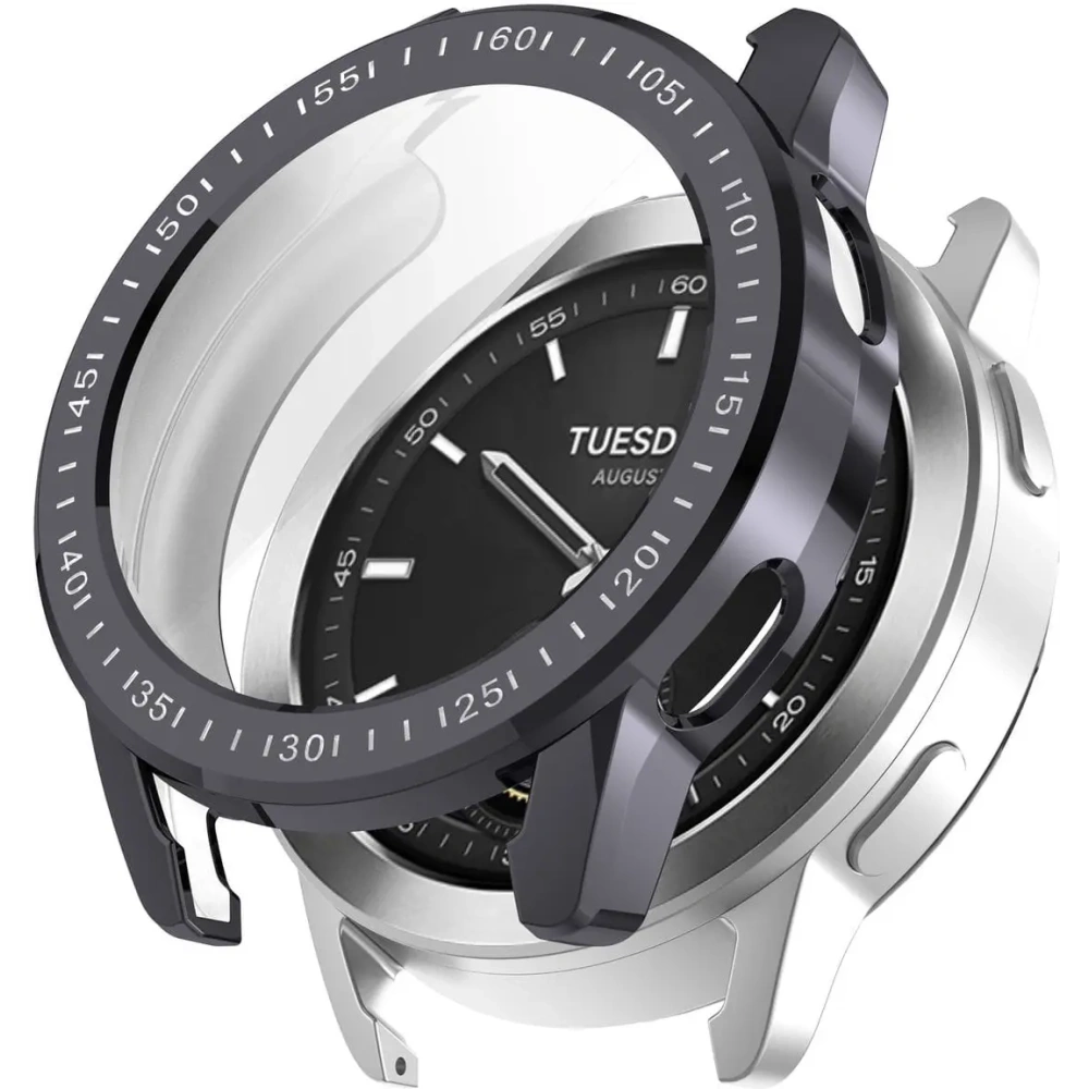 Etui z osłoną ekranu Bizon Case Watch Felipe do Xiaomi Watch S3 47 mm szare