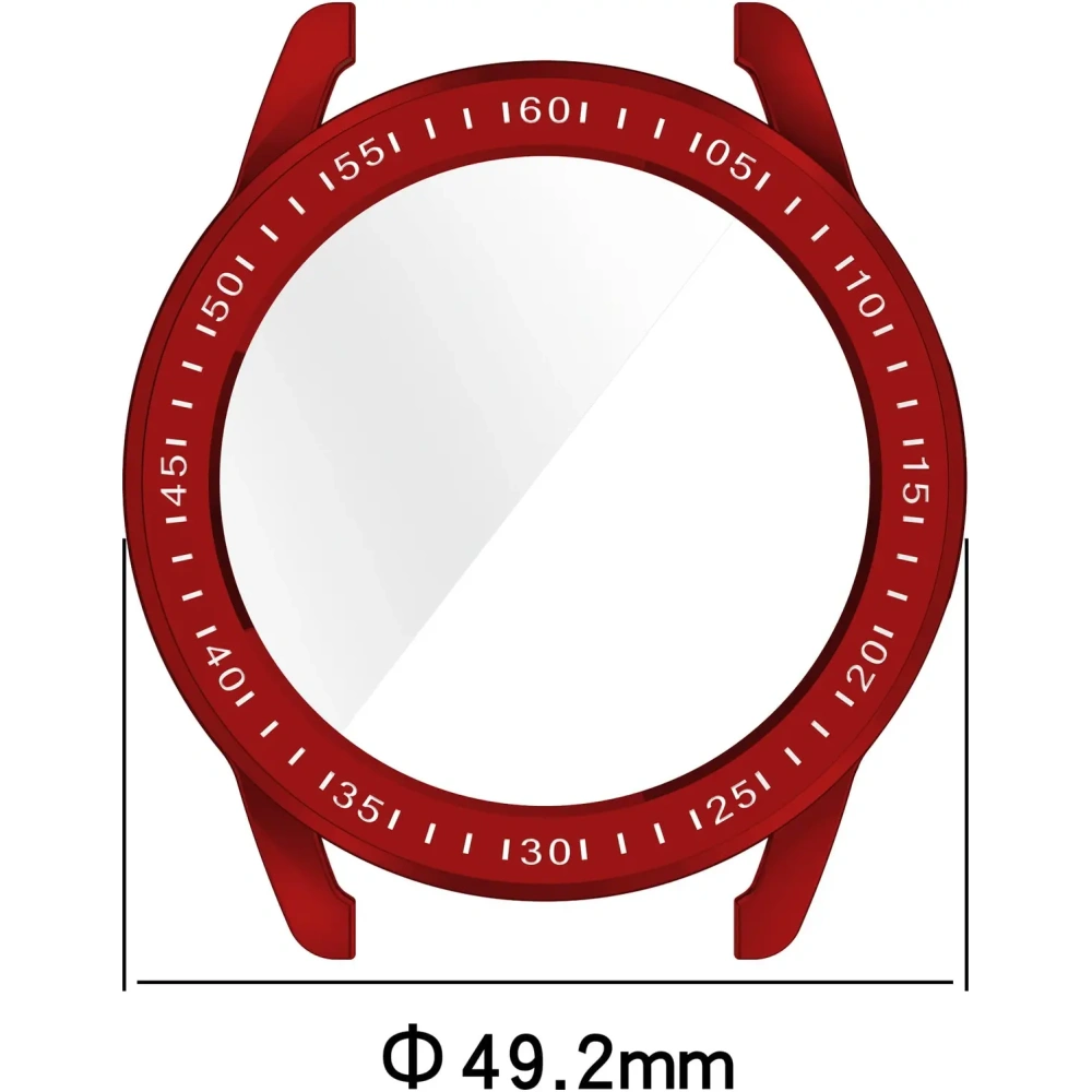 Etui z osłoną ekranu Bizon Case Watch Felipe do Xiaomi Watch S3 47 mm czerwone