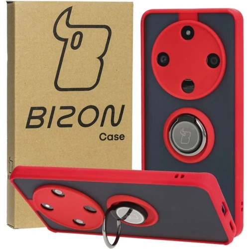 Buy Bizon Case Hybrid Ring Honor Magic6 Lite smoky with a red frame - BIZ4539 - {ean13} - Home Screen Store Europe