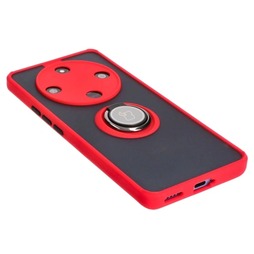 Buy Bizon Case Hybrid Ring Honor Magic6 Lite smoky with a red frame - BIZ4539 - {ean13} - Home Screen Store Europe