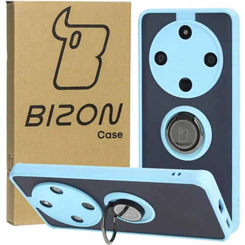 Kup Bizon Case Hybrid Ring Honor Magic6 Lite fumuriu cu un cadru de culoare albastru deschis. - BIZ4540 - {ean13} - Sklep Home Screen
