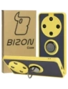 Etui z uchwytem na palec Bizon Case Hybrid Ring do Honor Magic6 Lite przydymione z żółtą ramką