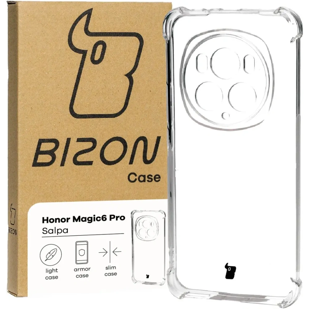 Etui Bizon Case Salpa do Honor Magic6 Pro przezroczyste