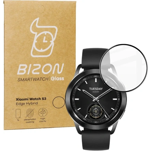 Kup Bizon üveg óra Edge Hybrid Xiaomi Watch S3 47 mm fekete - BIZ4555 - {ean13} - Sklep Home Screen