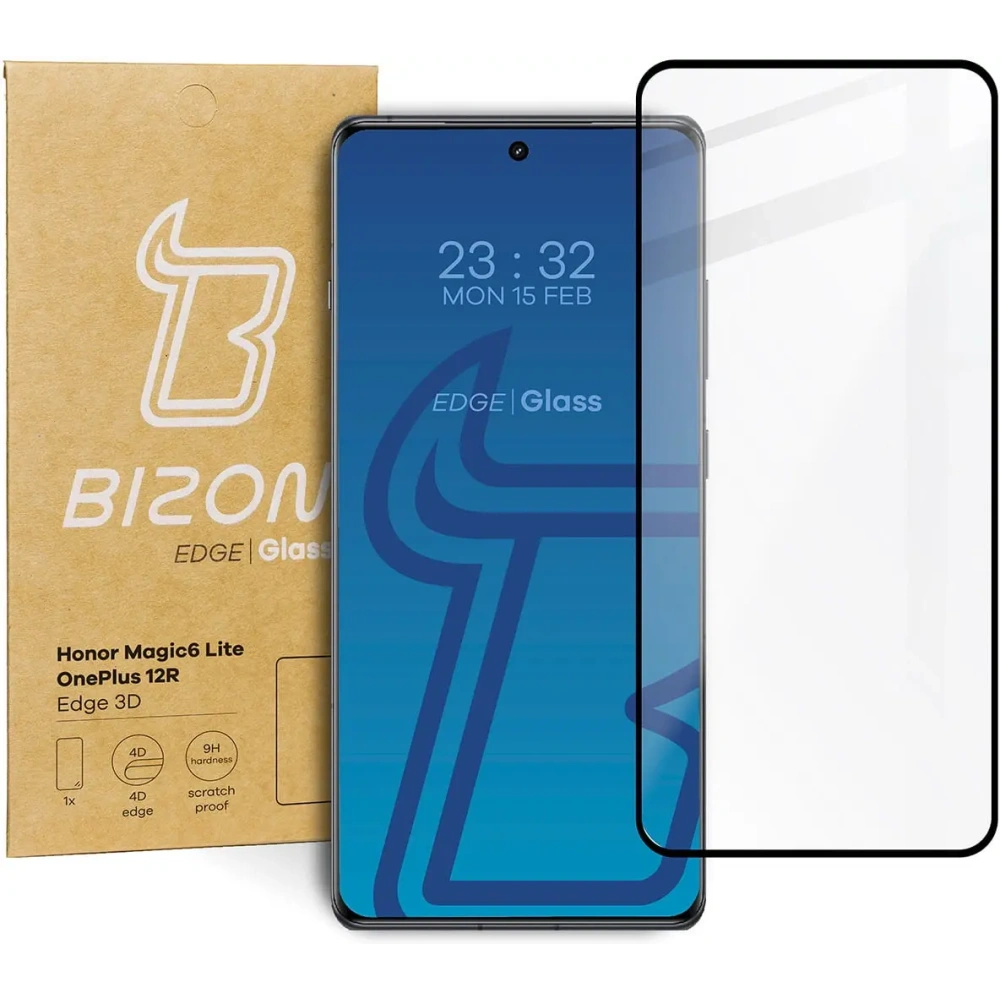 Szkło hartowane BIZON Glass Edge 3D do OnePlus 12R / Honor Magic6 Lite