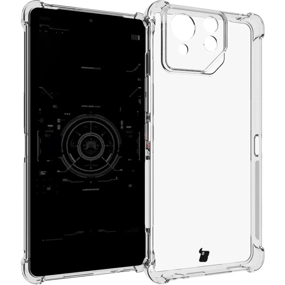 Etui + 2x folia Bizon Case Clear Pack do Asus ROG Phone 8 Pro przezroczyste