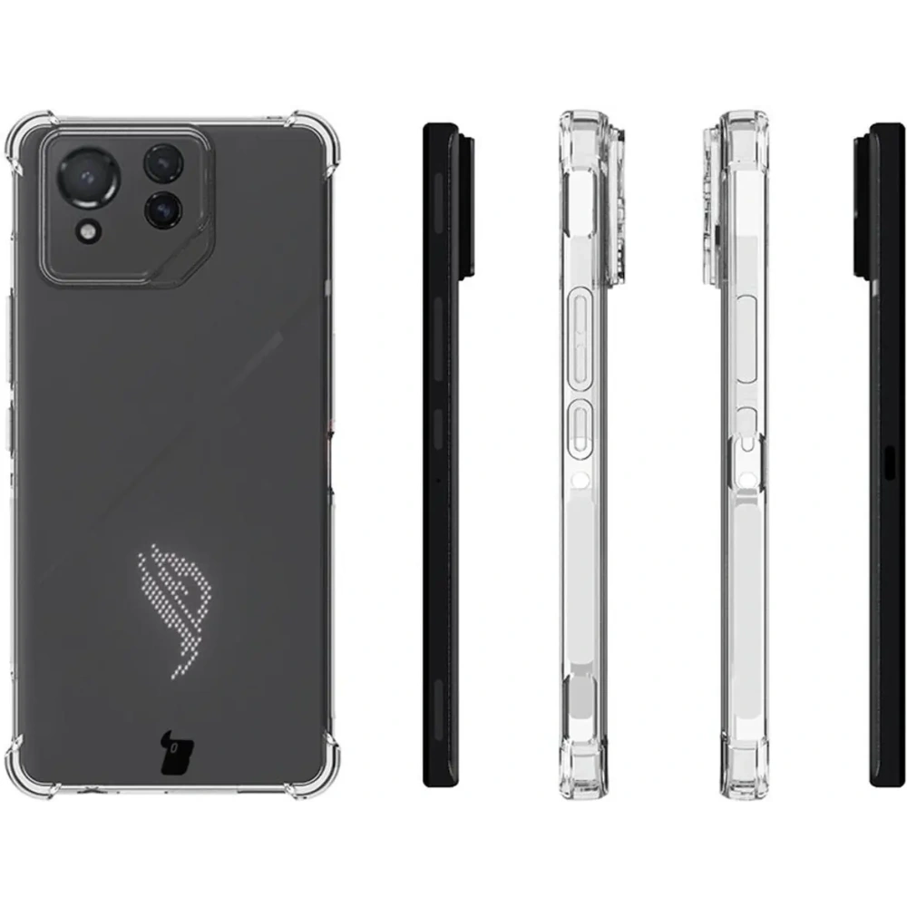 Etui + 2x folia Bizon Case Clear Pack do Asus ROG Phone 8 Pro przezroczyste