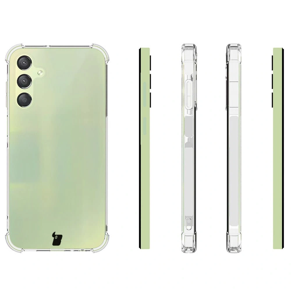Etui + 2x szkło na ekran + obiektyw Bizon Case Clear Pack do Samsung Galaxy A15 4G/5G przezroczyste