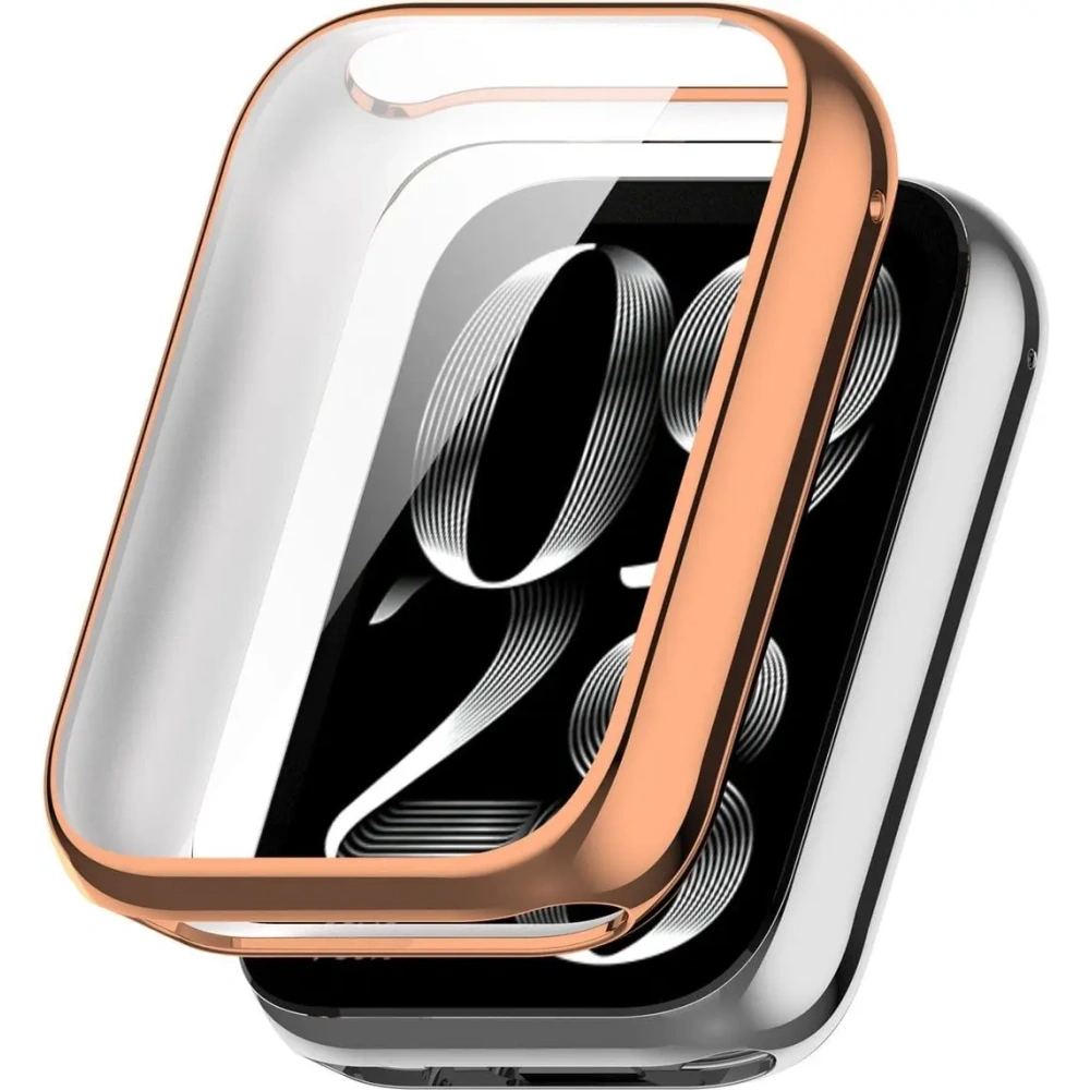 Etui z osłoną ekranu Bizon Case Watch Felipe do Xiaomi Smart Band 8 Pro różowozłote