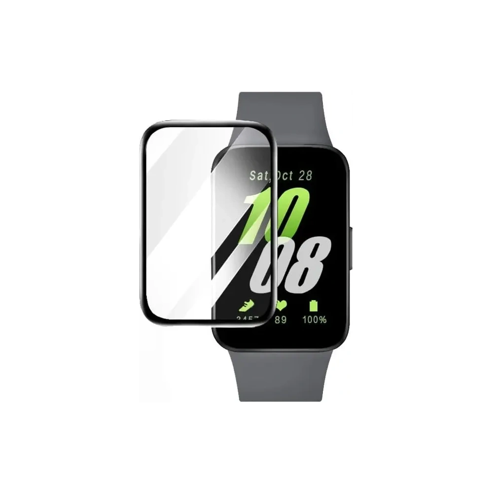 Szkło hybrydowe Bizon Glass Watch Edge Hybrid do Samsung Galaxy Fit 3 czarne