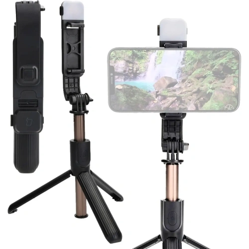 Kup Selfie tyč / stativ s lampou a dálkovým ovládáním Bizon Accessories Selfie Lamp černý - BIZ4600 - {ean13} - Sklep Home Screen