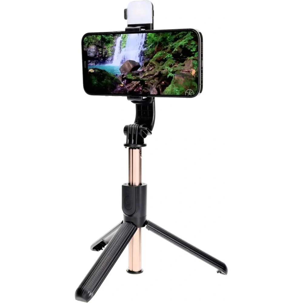 Kijek do selfie / tripod z lampą i pilotem Bizon Accessories Selfie Lamp czarny