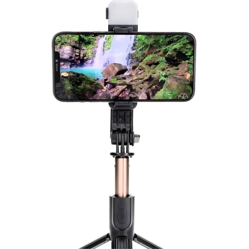 Kijek do selfie / tripod z lampą i pilotem Bizon Accessories Selfie Lamp czarny