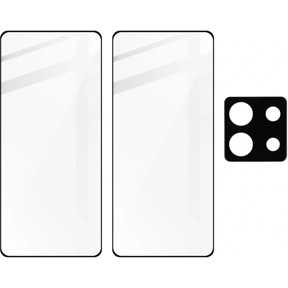 2x Szkło na ekran + szkło na aparat BIZON Edge do Xiaomi Poco X6 / Redmi Note 13 Pro 5G