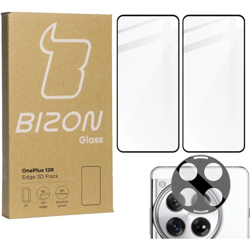 Kup BIZON Edge 3D 2x sticlă pentru ecran + sticlă pentru cameră OnePlus 12R - BIZ5178 - {ean13} - Sklep Home Screen