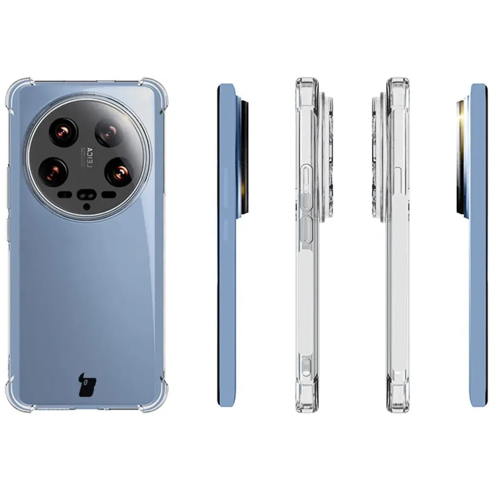 Etui + 2x folia Bizon Case Clear Pack do Xiaomi 14 Ultra przezroczyste