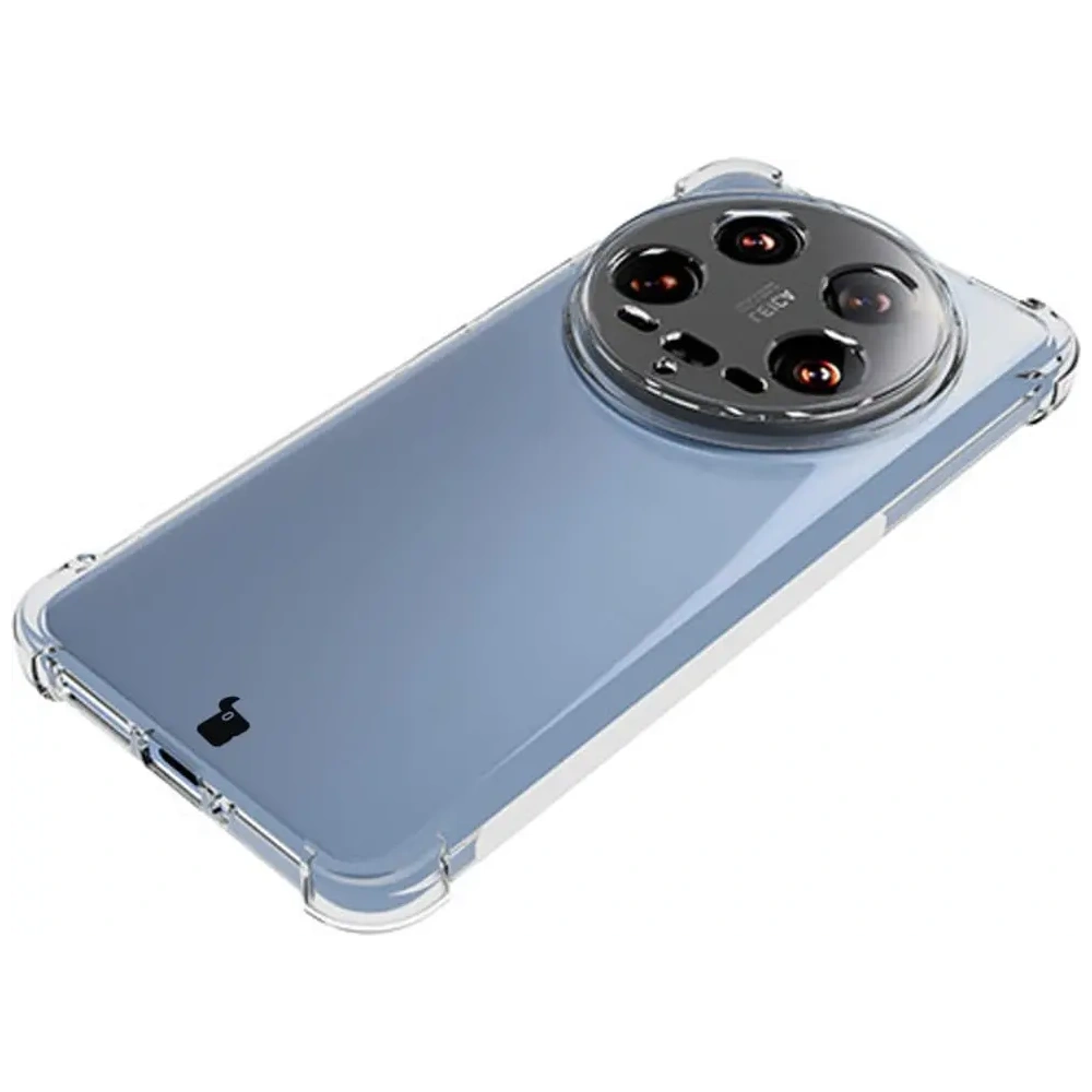 Etui + 2x folia Bizon Case Clear Pack do Xiaomi 14 Ultra przezroczyste