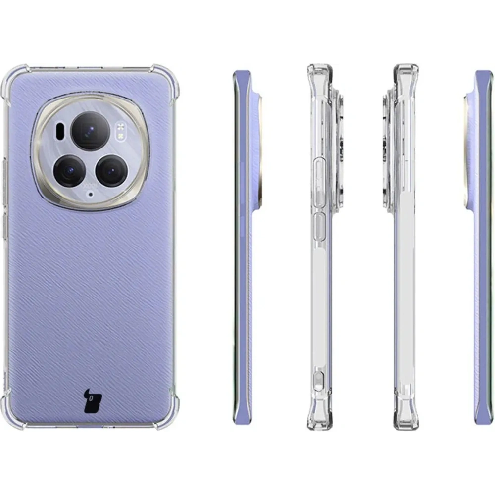 Etui + 2x folia Bizon Case Clear Pack do Honor Magic6 Pro przezroczyste