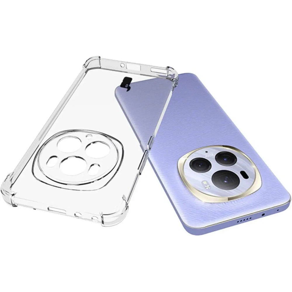 Etui + 2x folia Bizon Case Clear Pack do Honor Magic6 Pro przezroczyste