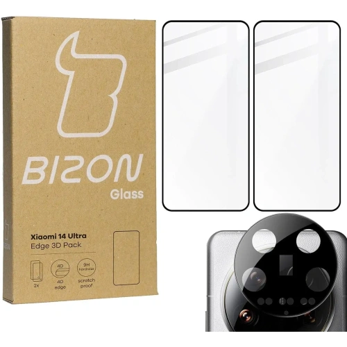 Buy BIZON Edge 3D 2x screen glass + camera glass Xiaomi 14 Ultra - BIZ5182 - {ean13} - Home Screen Store Europe