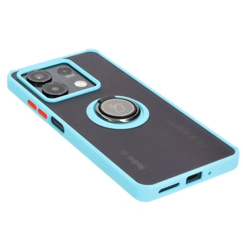 Kup Etui z uchwytem na palec Bizon Case Hybrid Ring do Xiaomi Redmi Note 13 5G przydymione z jasnoniebieską ramką - BIZ4620 - {ean13} - Sklep Home Screen
