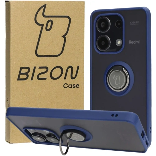 Kup Bizon Case Hybrid Ring Xiaomi Redmi Note 13 4G fumuriu cu un cadru albastru închis - BIZ4623 - {ean13} - Sklep Home Screen