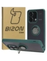 Bizon Case Hybrid Ring Xiaomi Redmi Note 13 4G fumuriu cu un cadru verde închis
