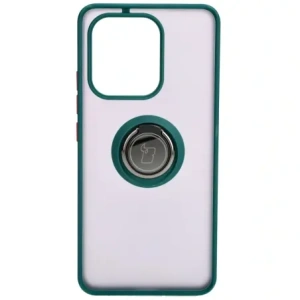Kup Etui z uchwytem na palec Bizon Case Hybrid Ring do Xiaomi Redmi Note 13 4G przydymione z ciemnozieloną ramką - BIZ5195 - {ean13} - Sklep Home Screen