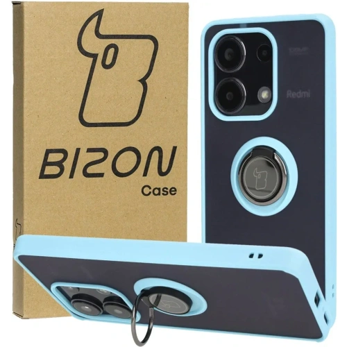 Kup Etui z uchwytem na palec Bizon Case Hybrid Ring do Xiaomi Redmi Note 13 4G przydymione z jasnoniebieską ramką - BIZ5198 - {ean13} - Sklep Home Screen