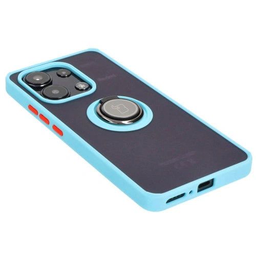 Kup Etui z uchwytem na palec Bizon Case Hybrid Ring do Xiaomi Redmi Note 13 4G przydymione z jasnoniebieską ramką - BIZ5198 - {ean13} - Sklep Home Screen