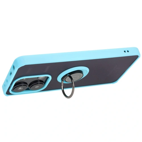 Kup Etui z uchwytem na palec Bizon Case Hybrid Ring do Xiaomi Redmi Note 13 4G przydymione z jasnoniebieską ramką - BIZ5198 - {ean13} - Sklep Home Screen
