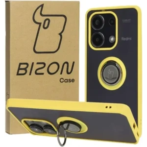 Kup Bizon Case Hybrid Ring Xiaomi Redmi Note 13 4G fumuriu cu o ramă galbenă - BIZ4628 - {ean13} - Sklep Home Screen