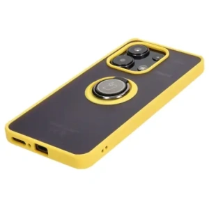 Kup Etui z uchwytem na palec Bizon Case Hybrid Ring do Xiaomi Redmi Note 13 4G przydymione z żółtą ramką - BIZ4628 - {ean13} - Sklep Home Screen