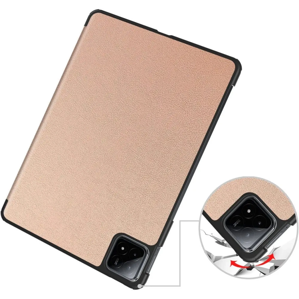 Etui Bizon Case Tab Croc do Xiaomi Pad 6S Pro różowozłote