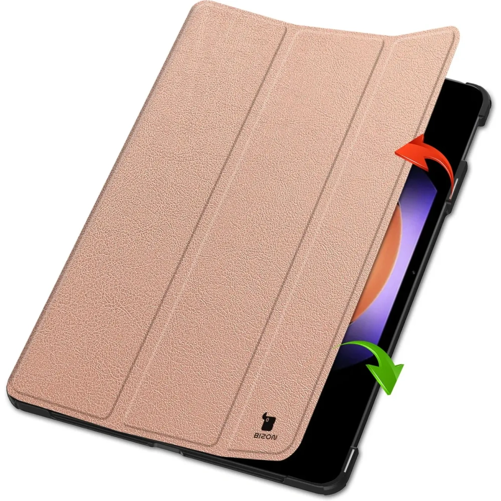 Etui Bizon Case Tab Croc do Xiaomi Pad 6S Pro różowozłote