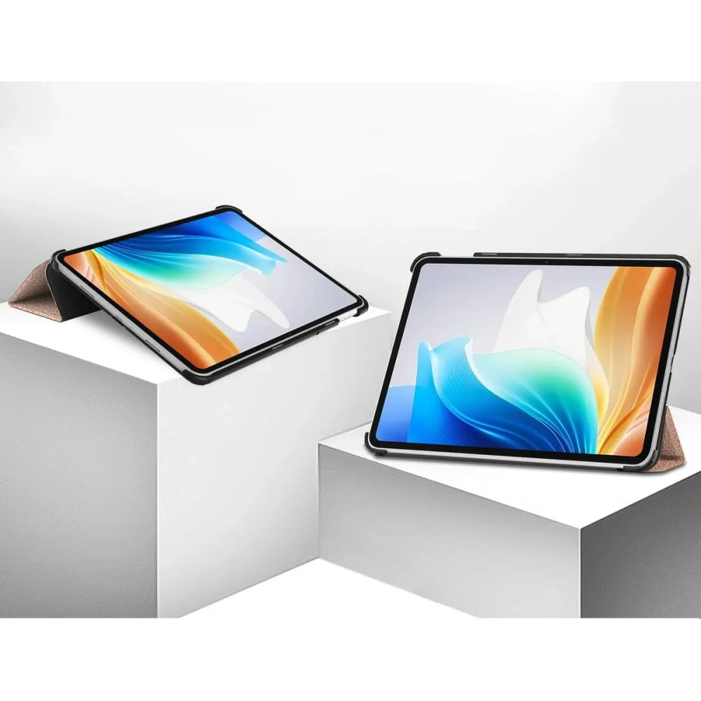 Etui Bizon Case Tab Croc do Oppo Pad Neo różowozłote