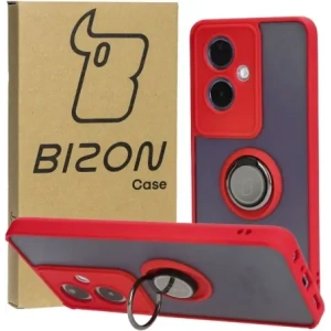 Kup Etui z uchwytem na palec Bizon Case Hybrid Ring do Oppo A79 5G przydymione z czerwoną ramką - BIZ5211 - {ean13} - Sklep Home Screen