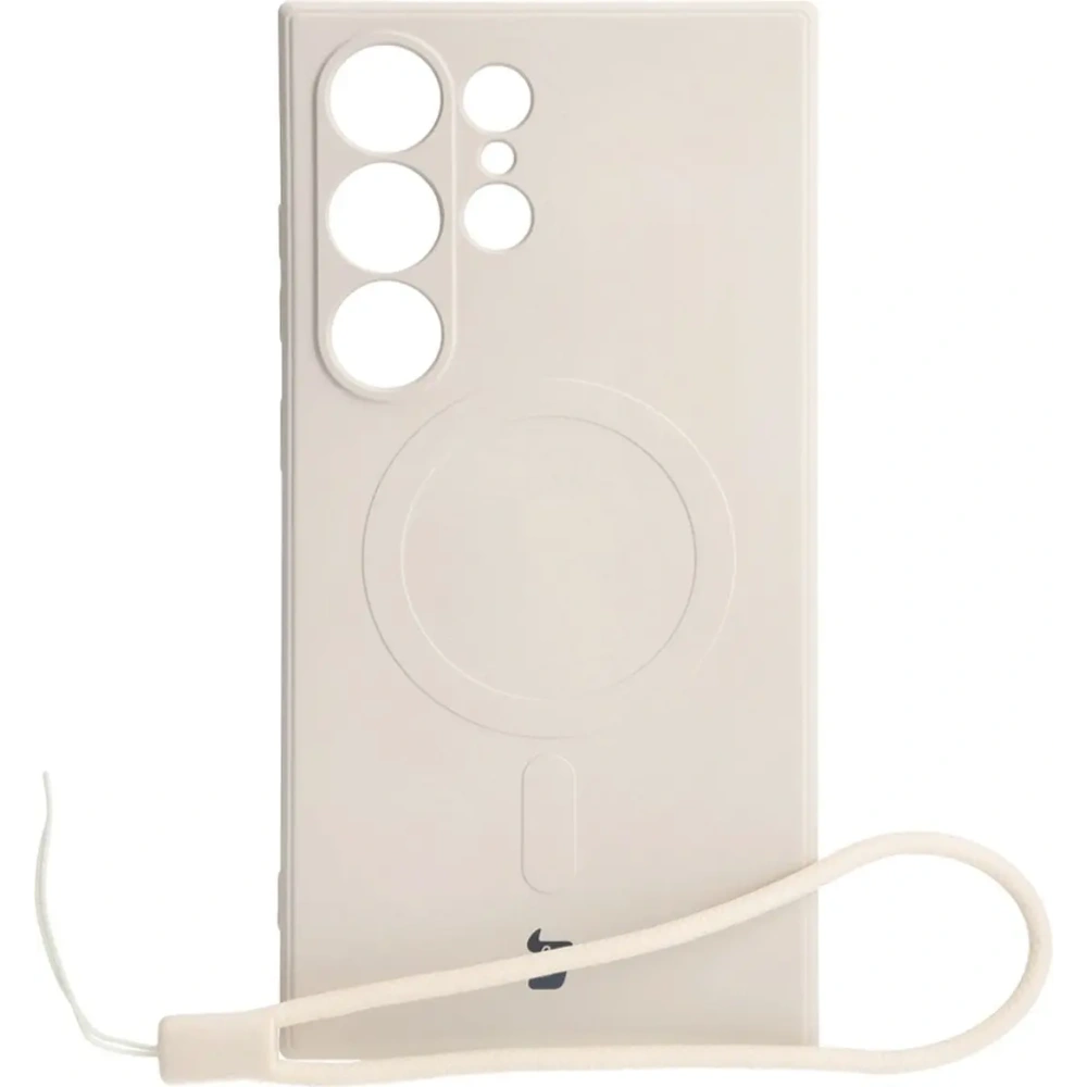 Etui Bizon Case Silicone Magnetic Sq do Samsung Galaxy S24 Ultra beżowe