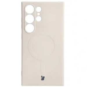 Kup Bizon Case Silicone Magnetic Sq Samsung Galaxy S24 Ultra beige - BIZ5215 - {ean13} - Sklep Home Screen