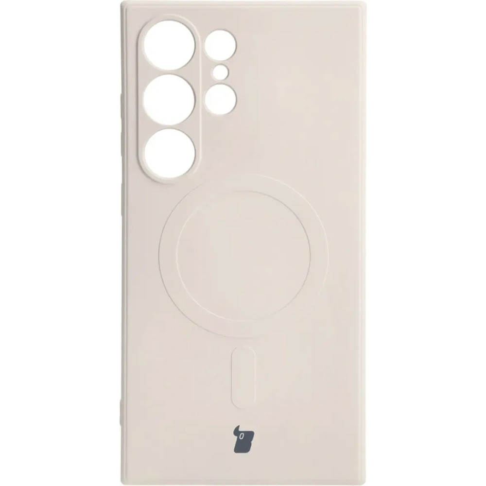 Etui Bizon Case Silicone Magnetic Sq do Samsung Galaxy S24 Ultra beżowe