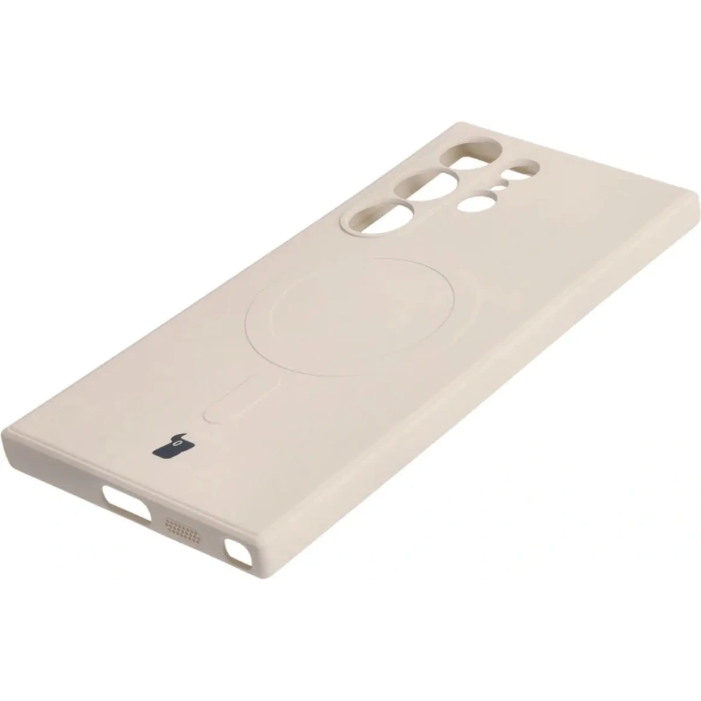 Etui Bizon Case Silicone Magnetic Sq do Samsung Galaxy S24 Ultra beżowe