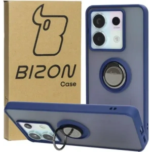 Kup Etui s úchopem na prst Bizon Case Hybrid Ring do Xiaomi Poco X6 / Xiaomi Redmi Note 13 Pro 5G kouřové s modrým rámem - BIZ5217 - {ean13} - Sklep Home Screen