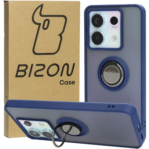 Kup Etui s úchopem na prst Bizon Case Hybrid Ring do Xiaomi Poco X6 / Xiaomi Redmi Note 13 Pro 5G kouřové s modrým rámem - BIZ5217 - {ean13} - Sklep Home Screen