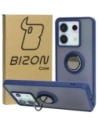 Bizon Case Hybrid Ring Xiaomi Poco X6 / Xiaomi Redmi Note 13 Pro 5G fumuriu cu un cadru albastru închis