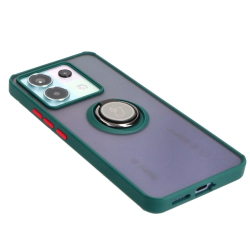 Kup Etui s úchopem na prst Bizon Case Hybrid Ring do Xiaomi Poco X6 / Xiaomi Redmi Note 13 Pro 5G kouřové s tmavozeleným rámečkem - BIZ5218 - {ean13} - Sklep Home Screen