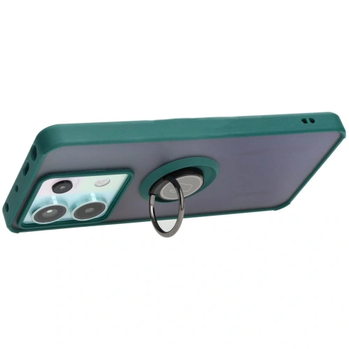 Kup Etui s úchopem na prst Bizon Case Hybrid Ring do Xiaomi Poco X6 / Xiaomi Redmi Note 13 Pro 5G kouřové s tmavozeleným rámečkem - BIZ5218 - {ean13} - Sklep Home Screen