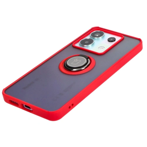 Kup Etui s úchopem na prst Bizon Case Hybrid Ring do Xiaomi Poco X6 / Xiaomi Redmi Note 13 Pro 5G kouřové s červeným rámečkem - BIZ5219 - {ean13} - Sklep Home Screen
