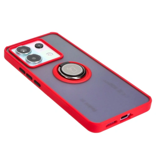 Kup Etui s úchopem na prst Bizon Case Hybrid Ring do Xiaomi Poco X6 / Xiaomi Redmi Note 13 Pro 5G kouřové s červeným rámečkem - BIZ5219 - {ean13} - Sklep Home Screen
