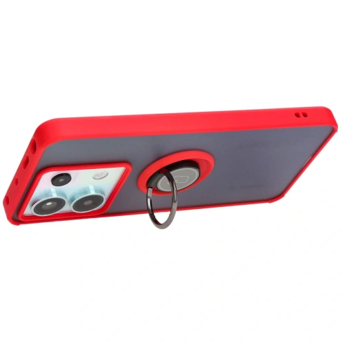 Kup Etui s úchopem na prst Bizon Case Hybrid Ring do Xiaomi Poco X6 / Xiaomi Redmi Note 13 Pro 5G kouřové s červeným rámečkem - BIZ5219 - {ean13} - Sklep Home Screen